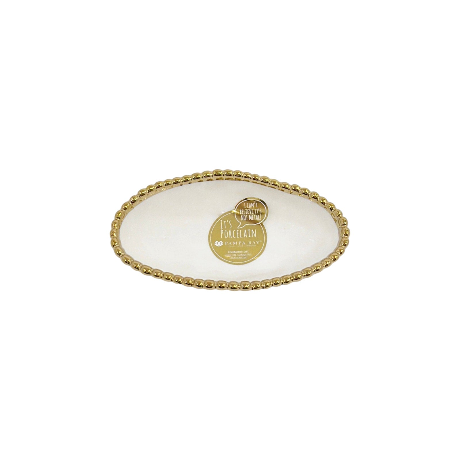PAMPA BAY Golden Salerno Long Condiment Bowl Set of 2 Pampa Bay