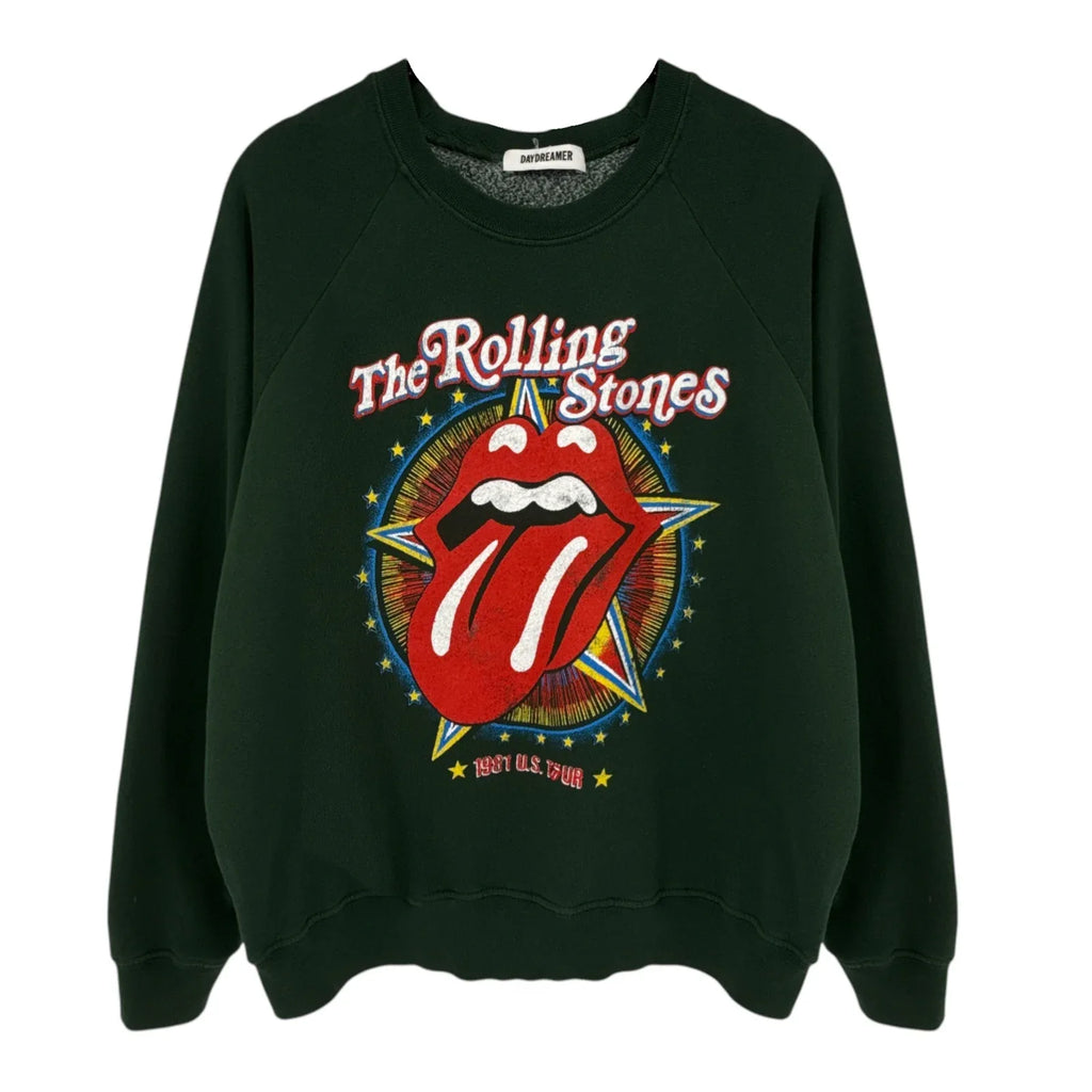 DAYDREAMER Rolling Stones 1981 US Tour Vintage Sweatshirt in Vintage Green S - flyKAMP