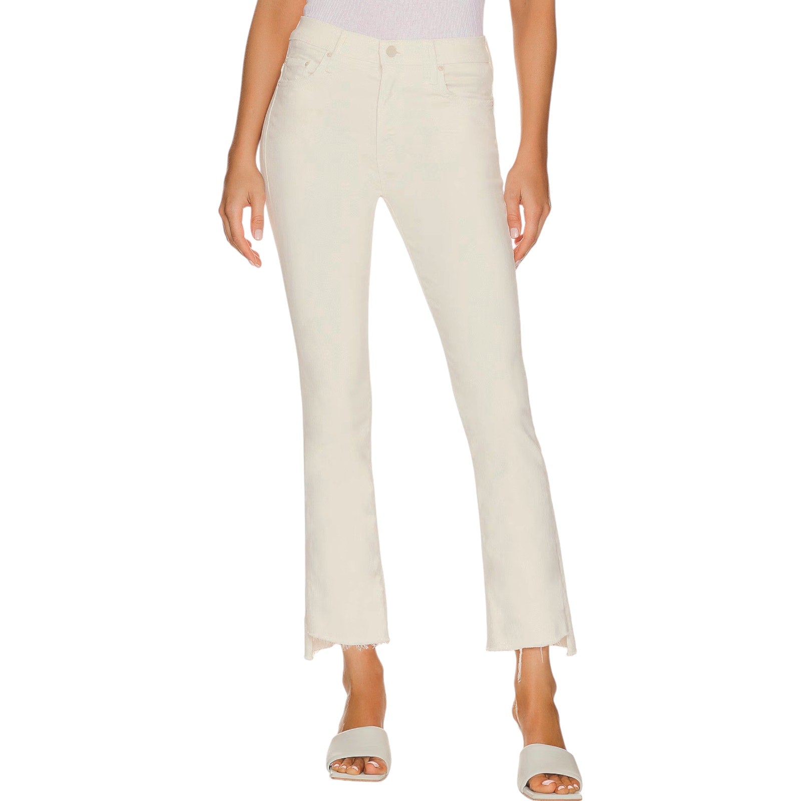 MOTHER The Insider Crop Step Fray in Cream Puffs 24 Mother