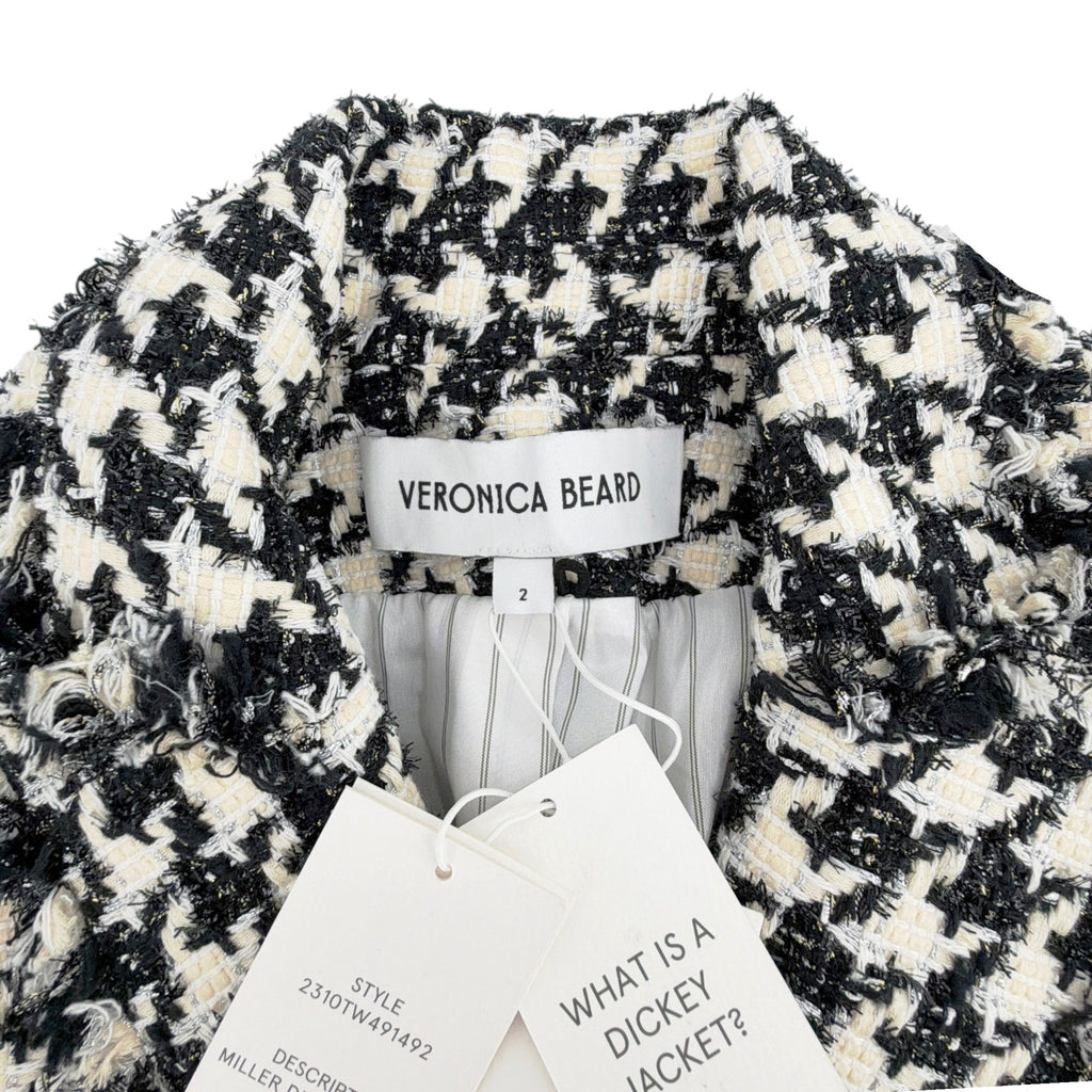 VERONICA BEARD Miller Dickey Jacket in Black & Off-White Houndstooth 2 Veronica Beard