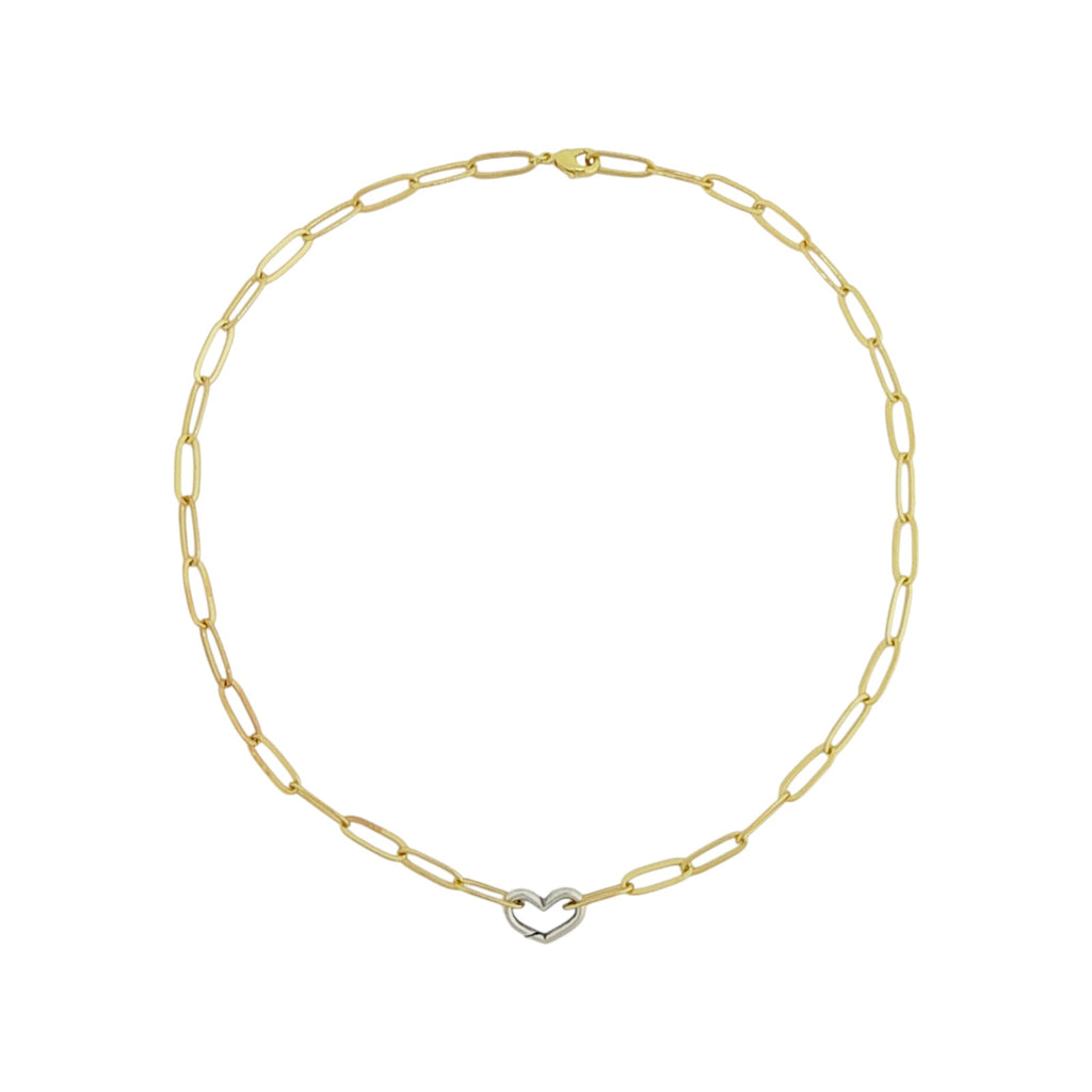 THE SILVER WREN Heart Carabiner Charm Holder Necklace