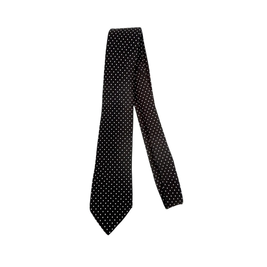 SAKS FIFTH AVENUE Silk Tie in Black & White - flyKAMP