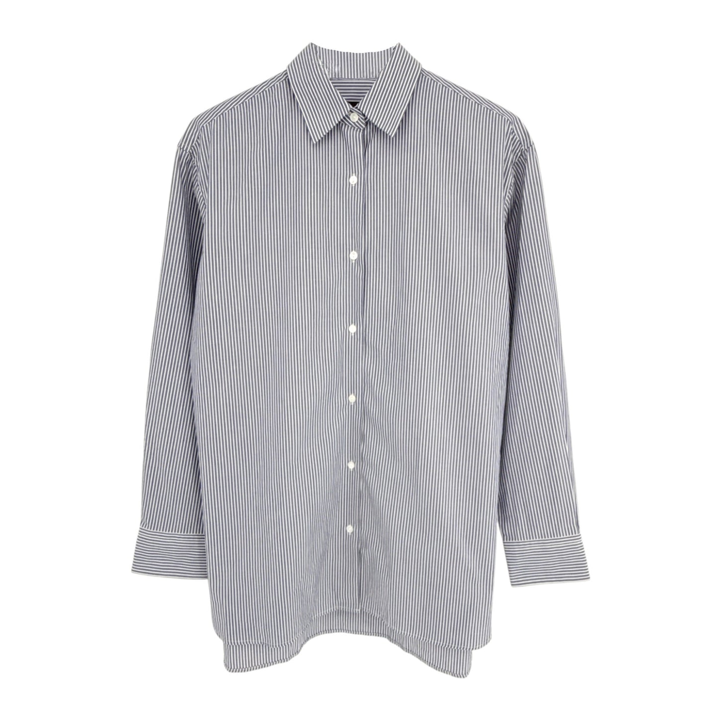 NILI LOTAN Yorke Shirt in Navy & White Stripe XS