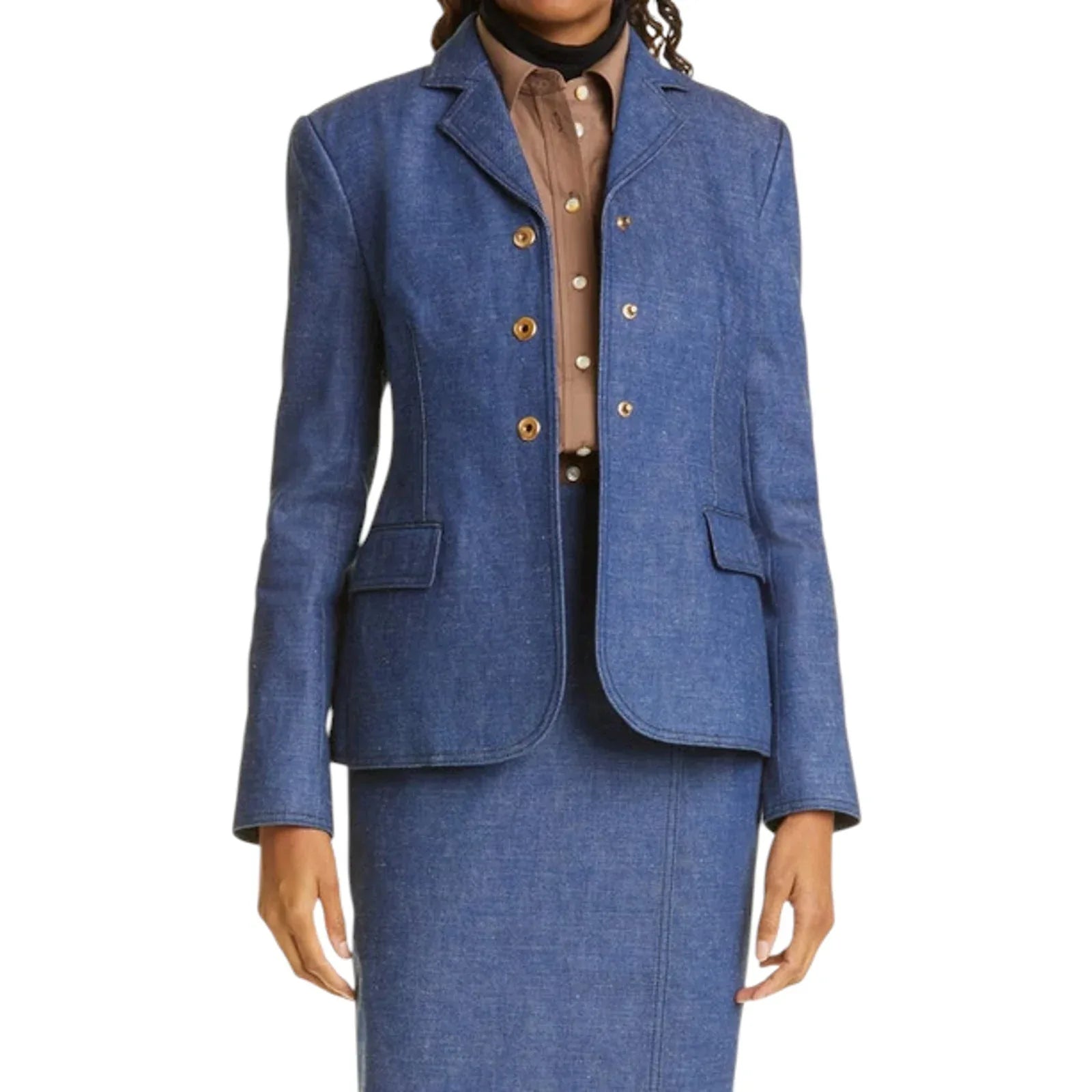TORY BURCH Raw Denim Blazer in Unwashed Rinse 4|S - flyKAMP