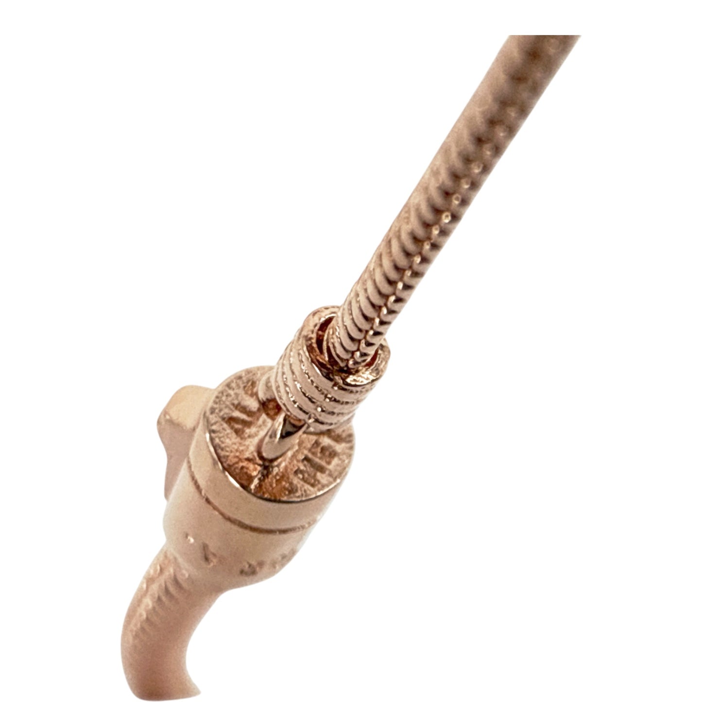 PANDORA Moments Pink Peach Blossom Flower Snake Chain Slider Bracelet