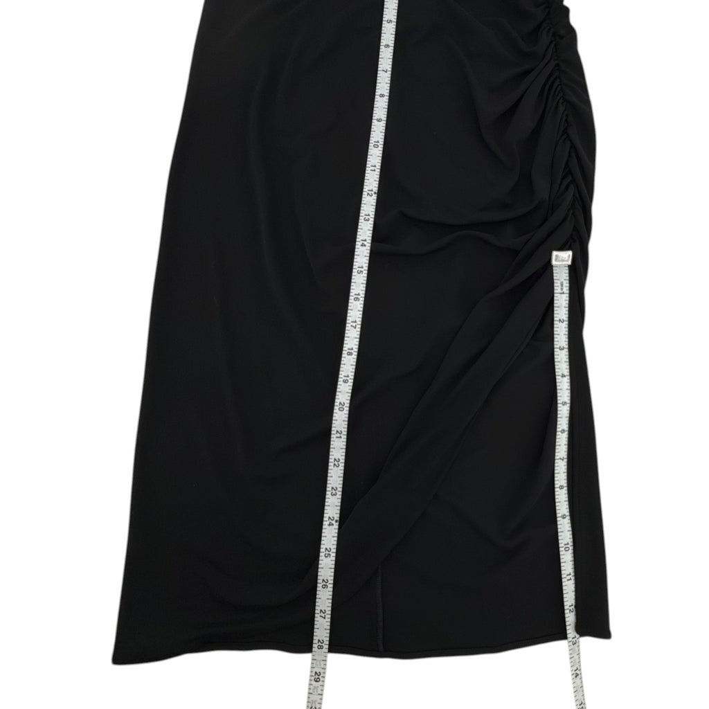 DOLCE & GABBANA Logo Waist Asymmetrical Jersey Skirt in Black IT44|M Dolce & Gabbana