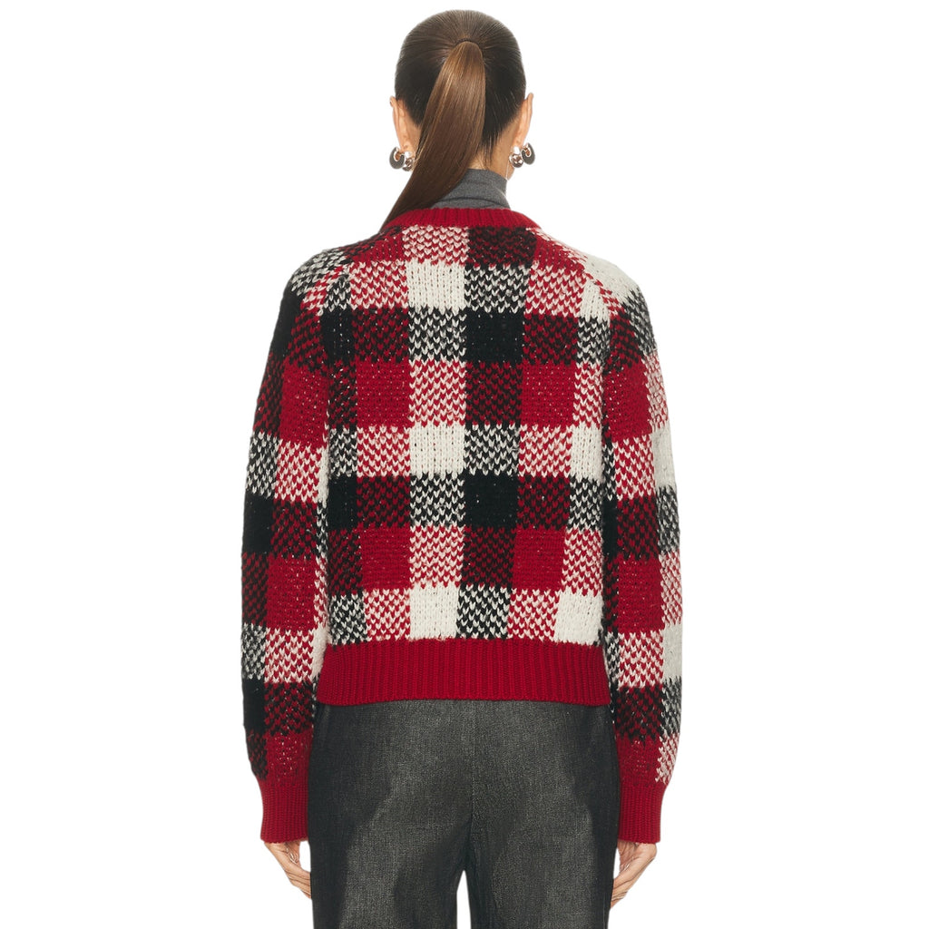 GUEST in RESIDENCE Buffalo Plaid Cardigan in Ruby Combo S Guest in Residence