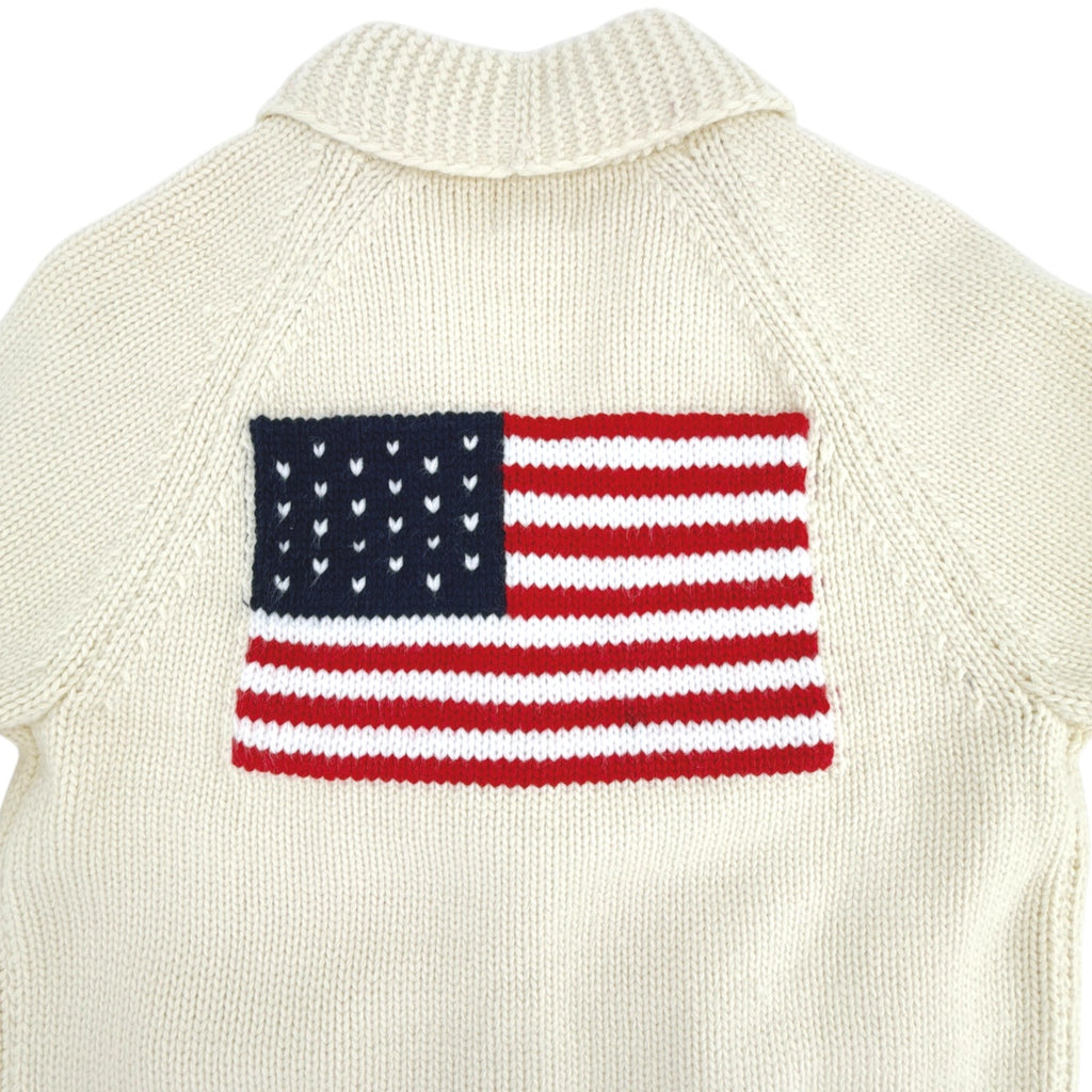 PINK PINEAPPLE Flag Varsity Cardigan in Ivory XS/S Pink Pineapple