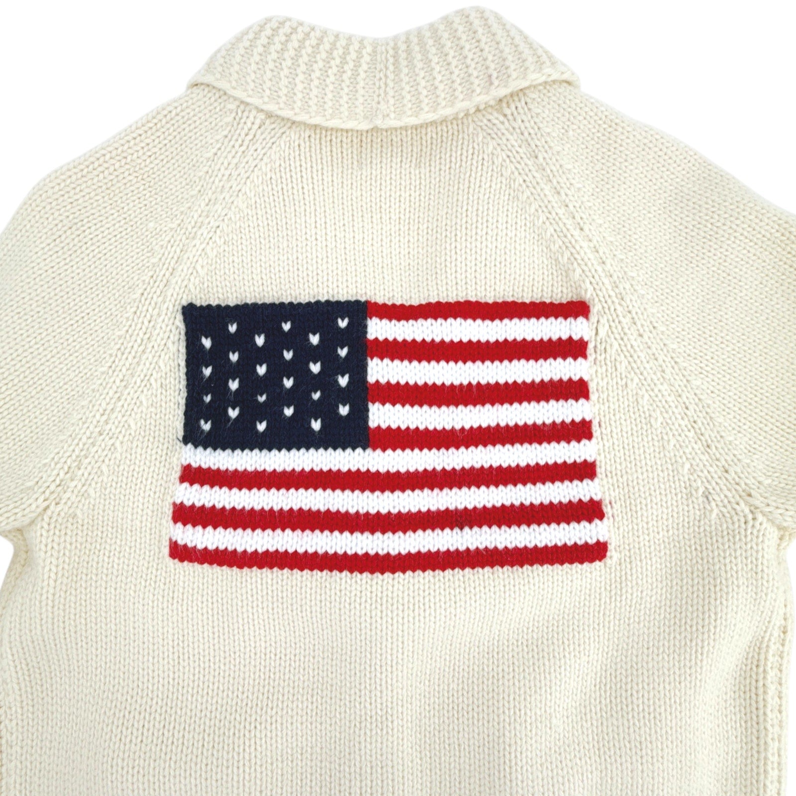 PINK PINEAPPLE Flag Varsity Cardigan in Ivory XS/S Pink Pineapple