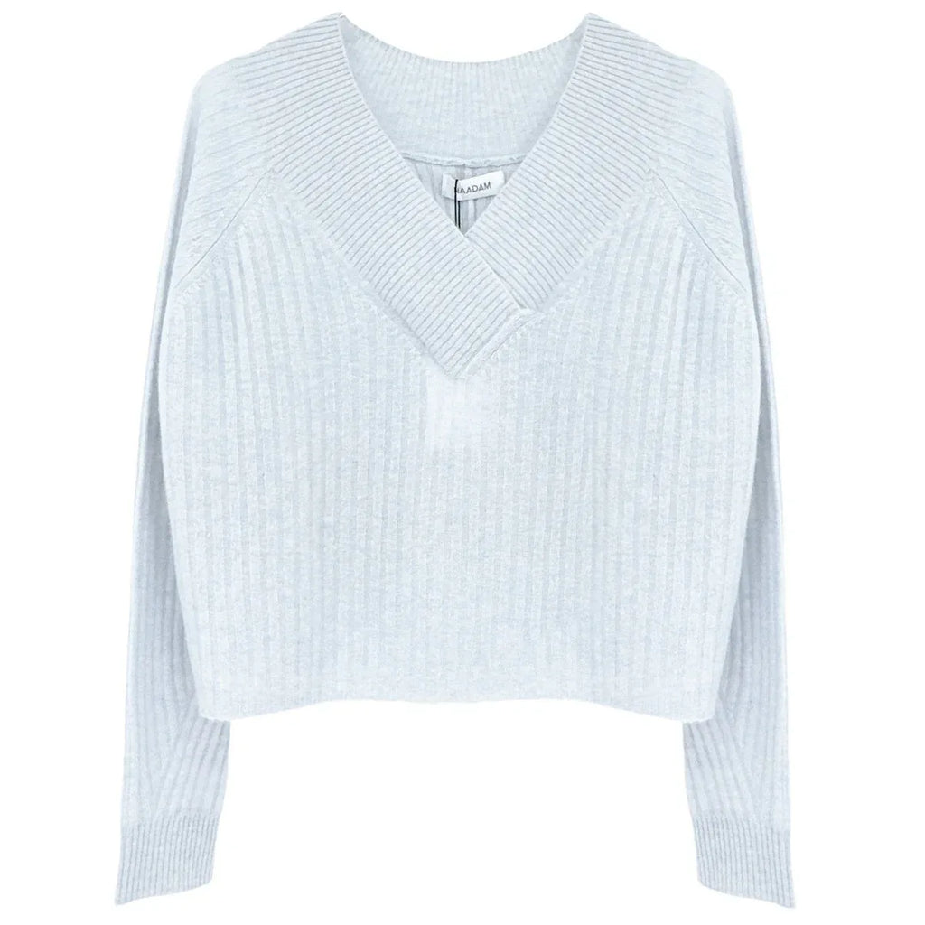 NAADAM Coastal Cashmere Cropped V-Neck Sweater XS - flyKAMP