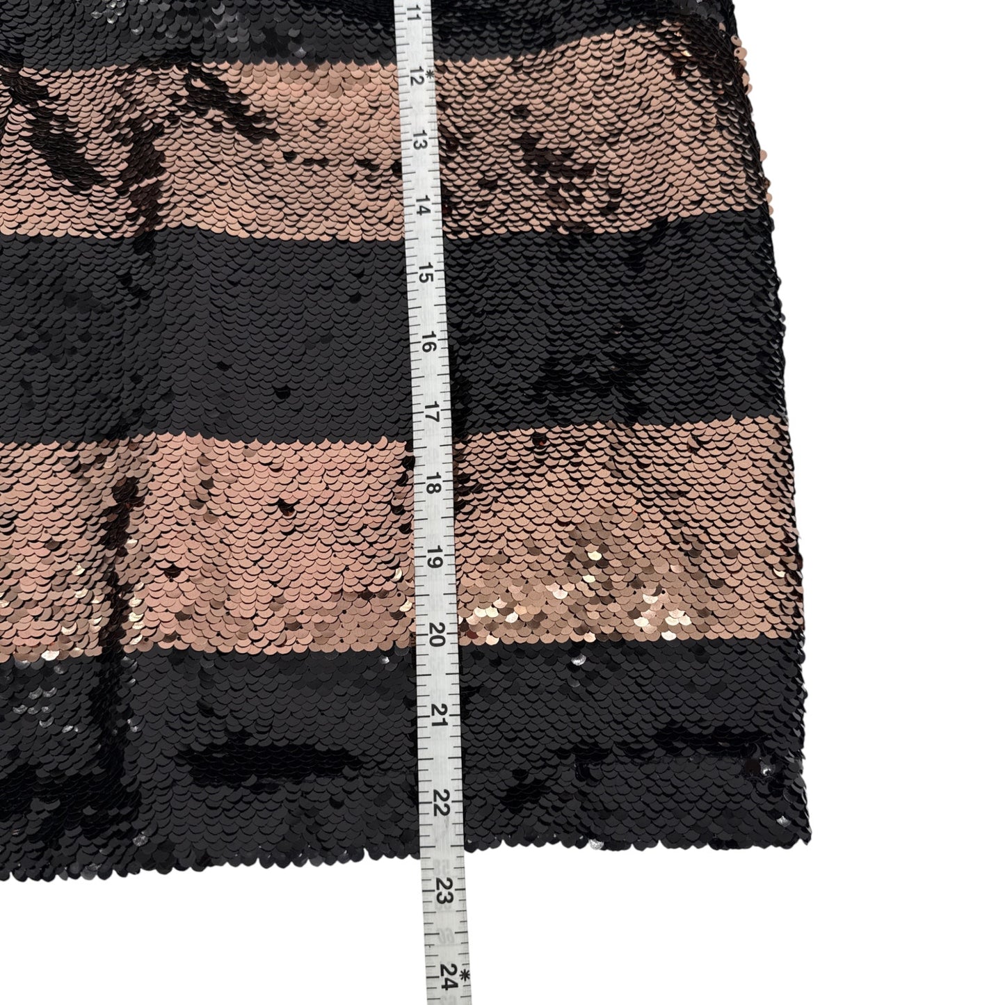 ANTHROPOLOGIE Maeve Short-Sleeve Sequin Striped Top Black S