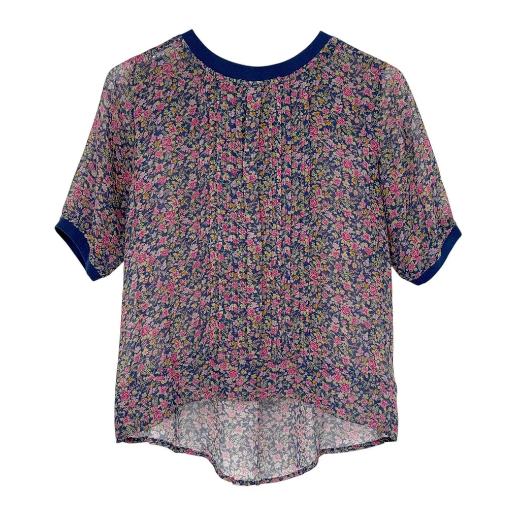ANTHROPOLOGIE One Fine Day Floral Silk Blouse XS - flyKAMP