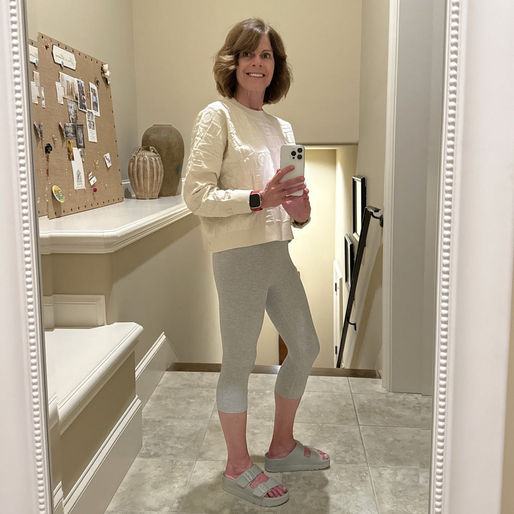 LULULEMON Cotton Blend Jacquard Crewneck Sweater in Light Ivory S Lululemon