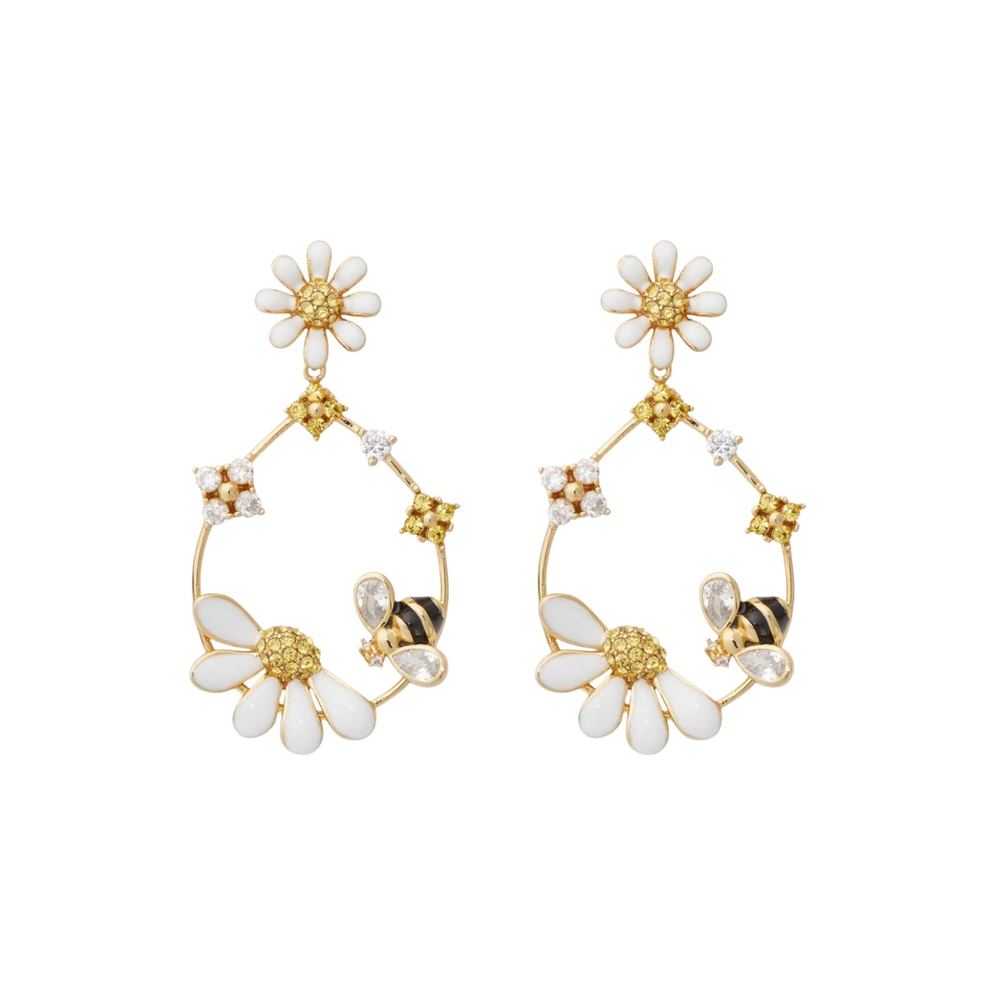 KATE SPADE New York Dazzling Daisies Statement Hoops