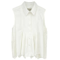 SEA New York Lace Back Button Down Blouse in Milky White 8|M - flyKAMP