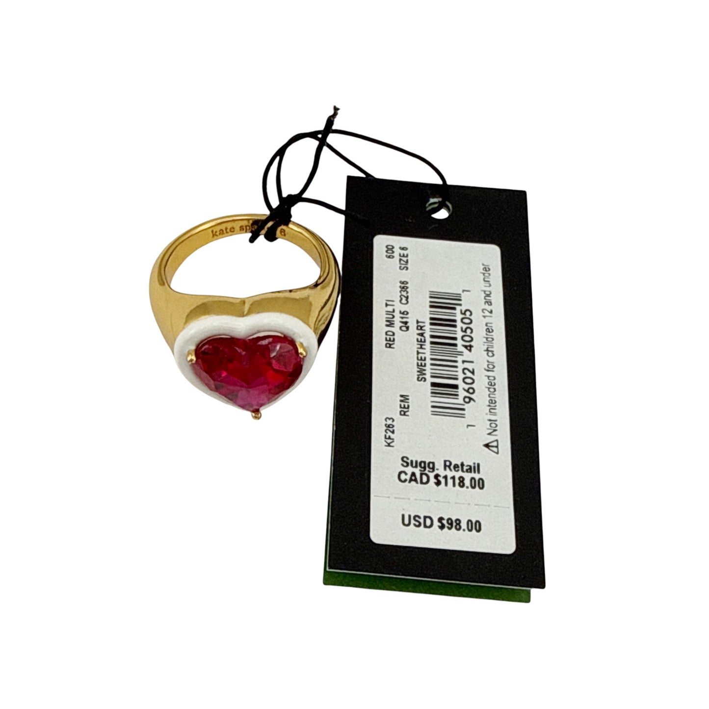 KATE SPADE New York Sweetheart Signet Ring Size 6