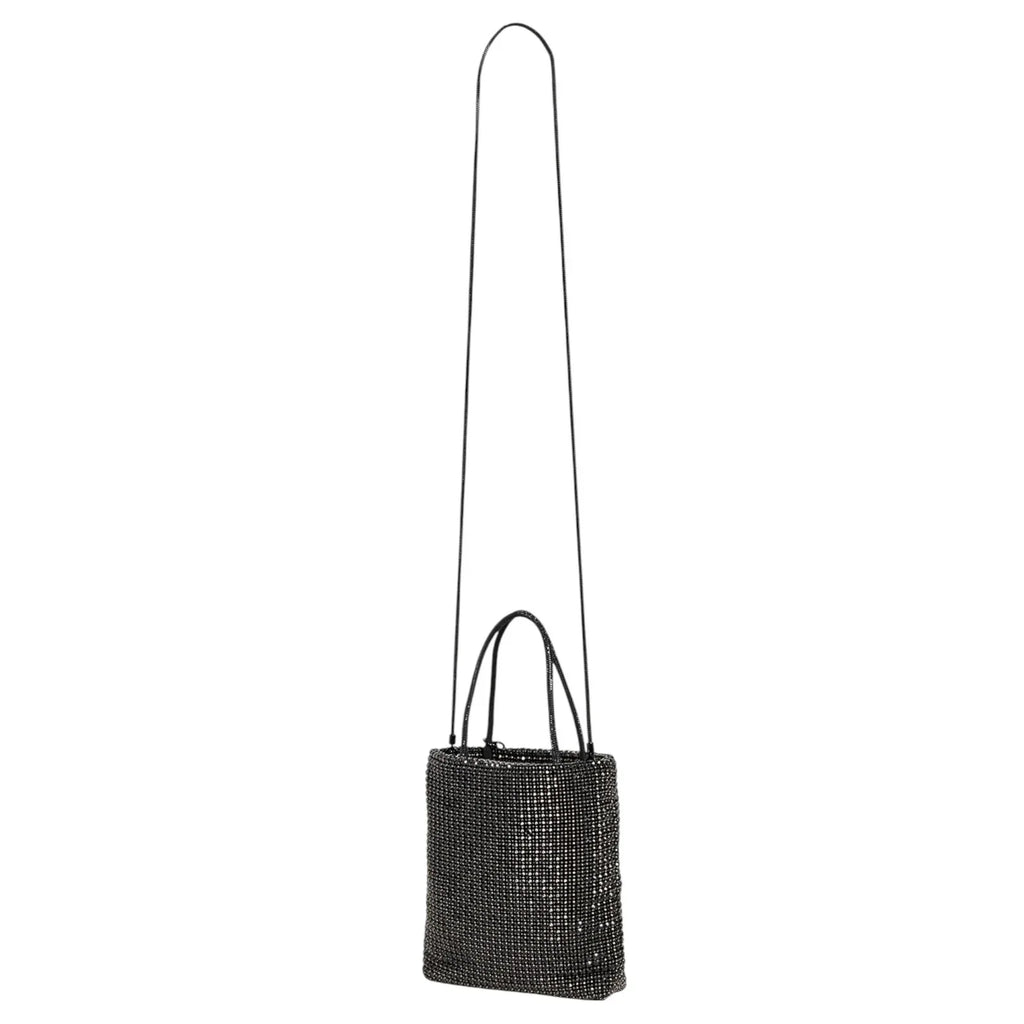 TORY BURCH Night Owl Crystal Embellished Mini Tote in Black - flyKAMP