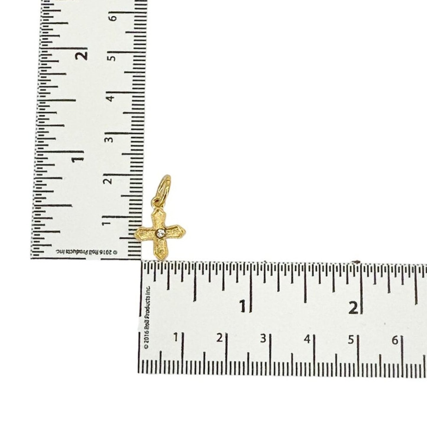 VIRGINS SAINTS & ANGELS VSA Peace Cross Charm Necklace in Gold