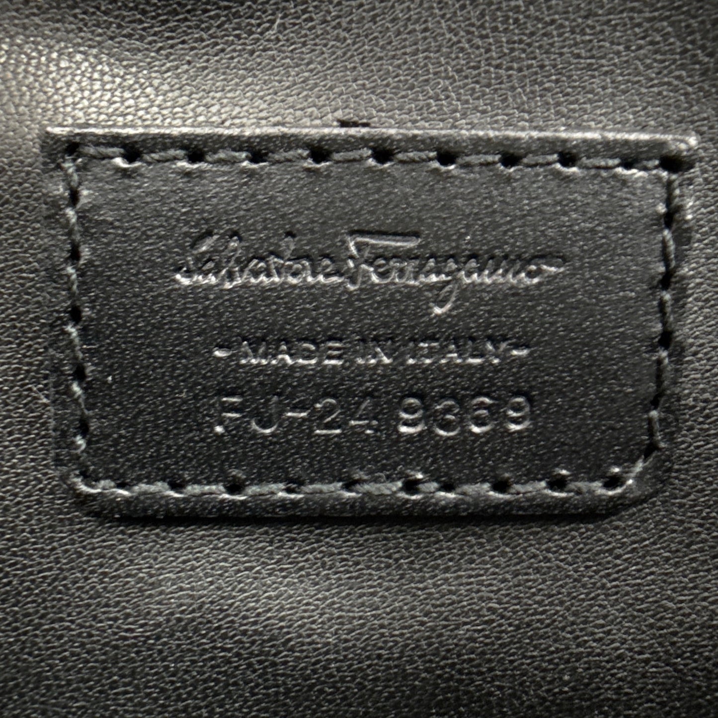 SALVATORE FERRAGAMO Gancini Embossed Toiletry Dopp Kit Bag in Black