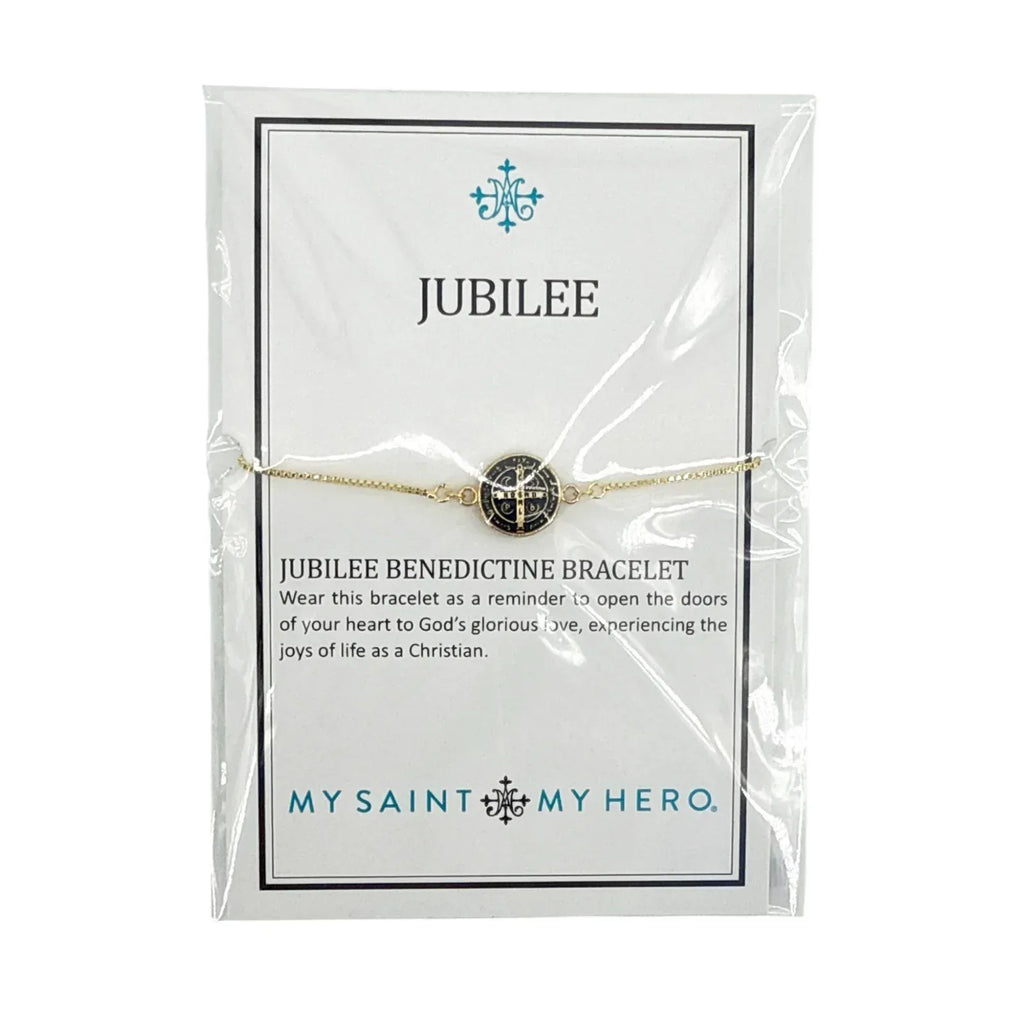 MY SAINT MY HERO Jubilee Benedictine Bracelet in Black & Gold - flyKAMP