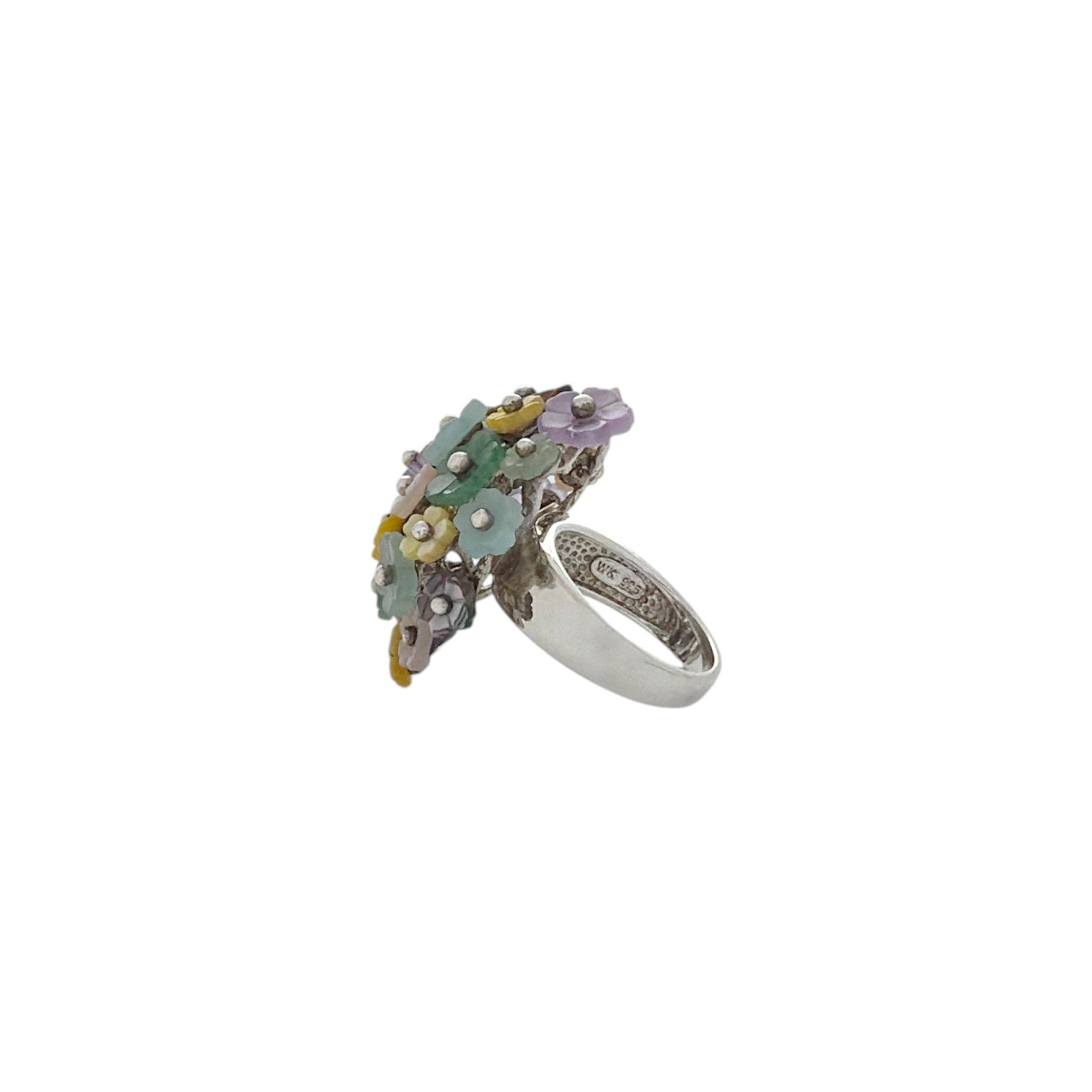 WHITNEY KELLY Sterling Silver Flower Cluster Dome Ring 7 Whitney Kelly