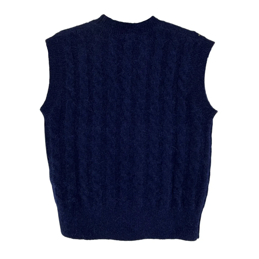 MAJE Maela Embellished Sweater Vest in Marine 3|L - flyKAMP