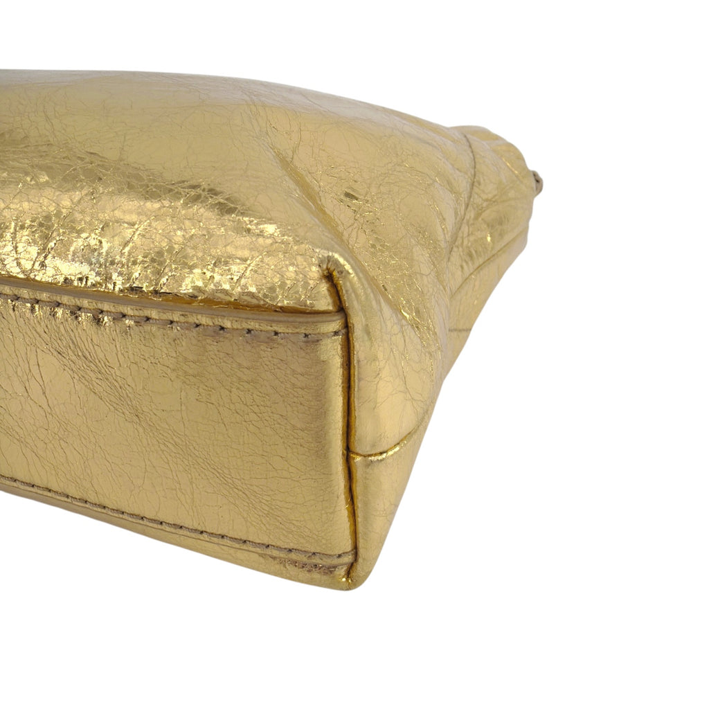 VERONICA BEARD Small Slouch Leather Shoulder Bag in Gold Veronica Beard