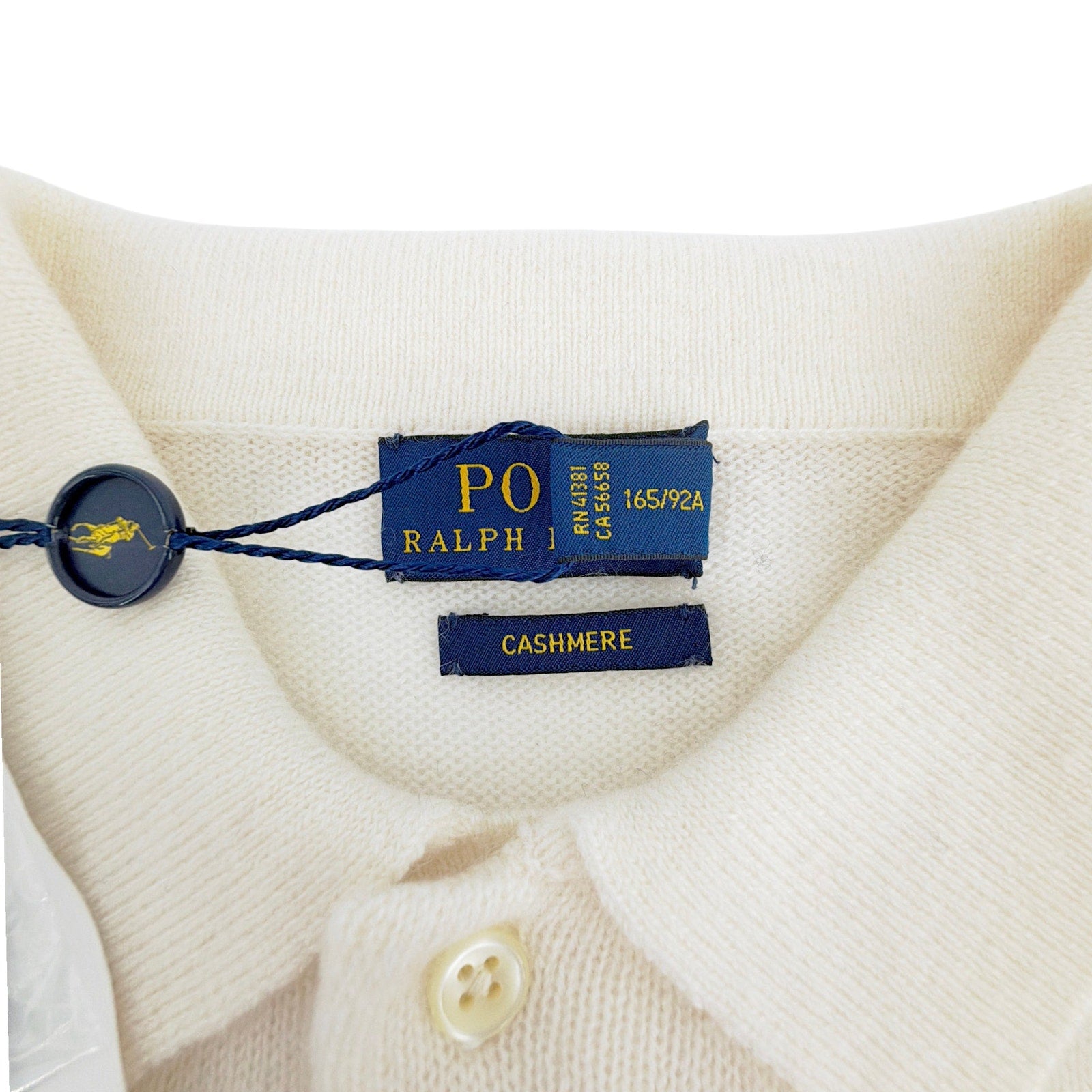 POLO RALPH LAUREN Cashmere Polo Shirt in Chic Cream in M Polo Ralph Lauren