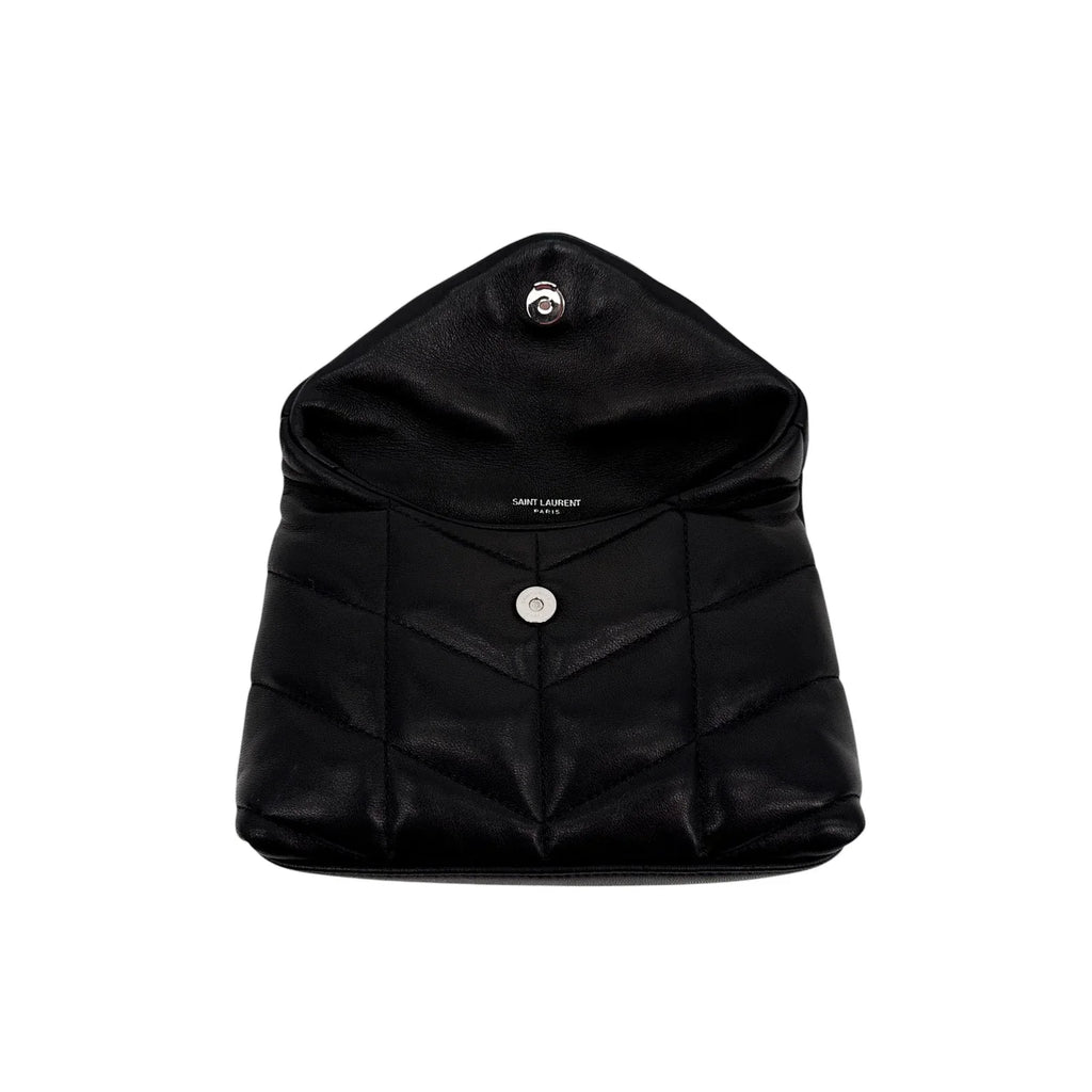 SAINT LAURENT Loulou Mini in Lambskin Puffer Pouch Clutch - flyKAMP