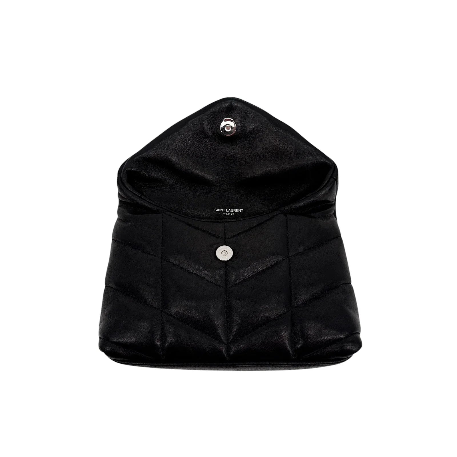 SAINT LAURENT Loulou Mini in Lambskin Puffer Pouch Clutch - flyKAMP