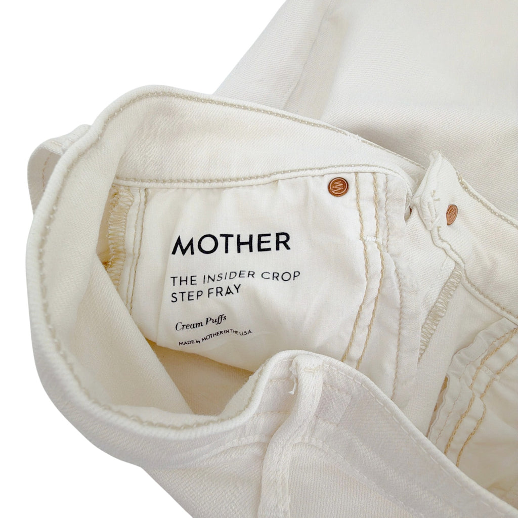 MOTHER The Insider Crop Step Fray in Cream Puffs 24 Mother