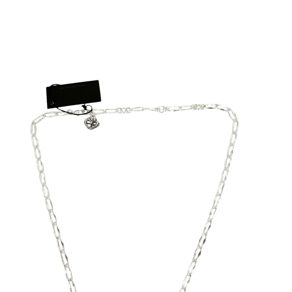 VIRGINS SAINTS & ANGELS Disco Virgin Charm Necklace in Silver & Black Diamond - flyKAMP