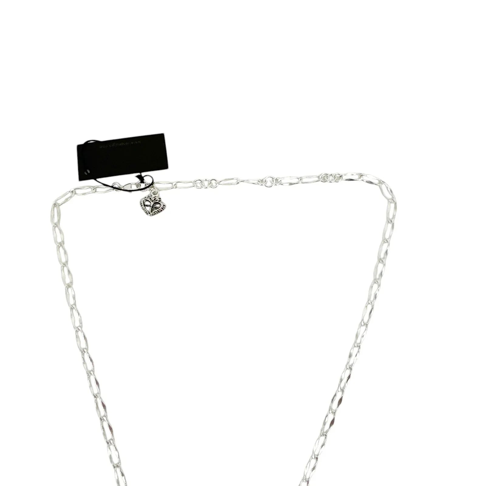 VIRGINS SAINTS & ANGELS Disco Virgin Charm Necklace in Silver & Black Diamond - flyKAMP