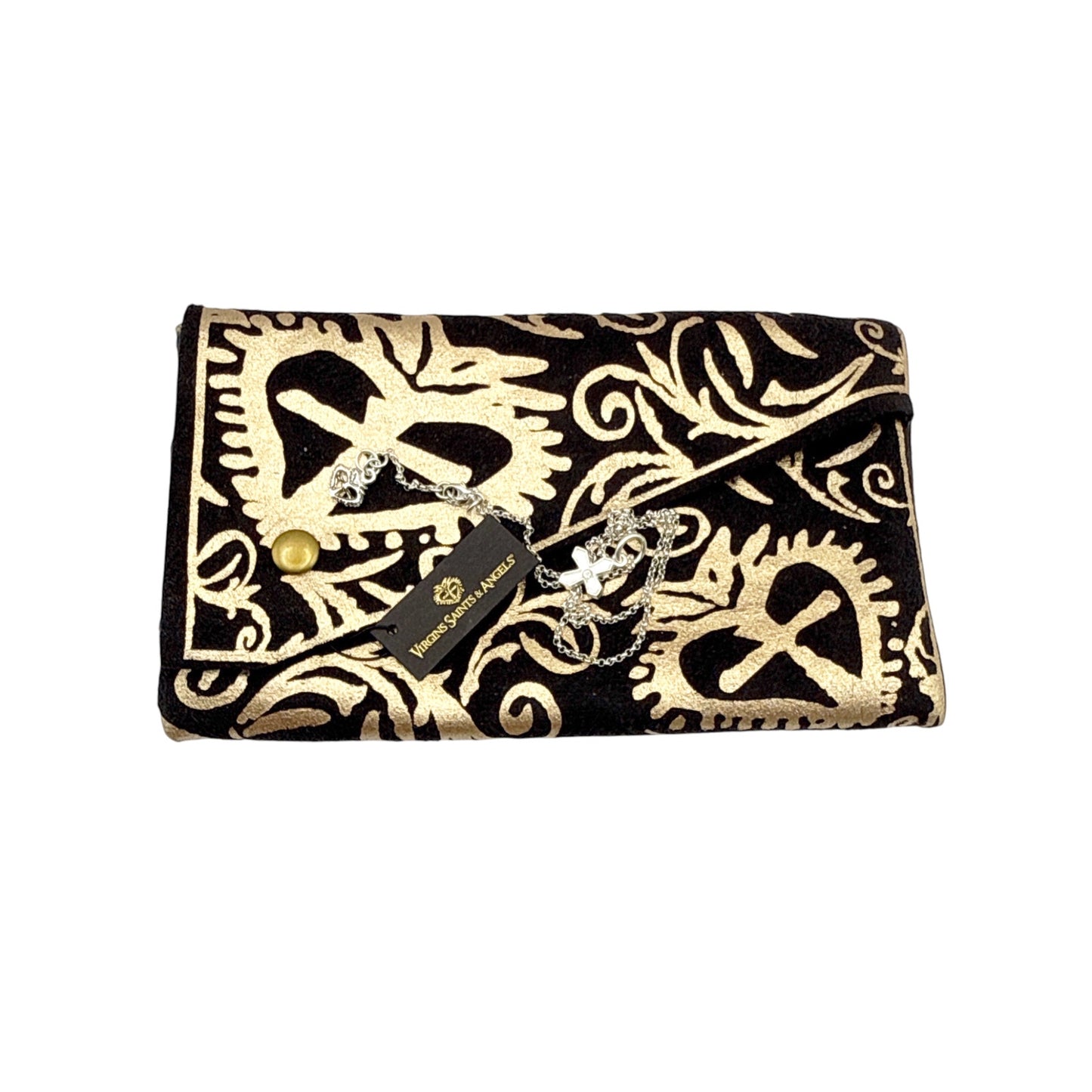 VIRGINS SAINTS & ANGELS VSA Peace Cross Charm SS Chain Necklace in Silver