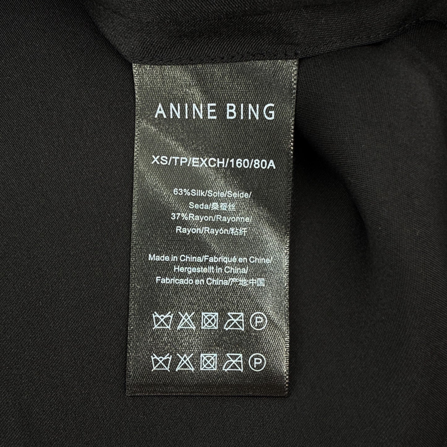 ANINE BING Geneva Top in Black in XS