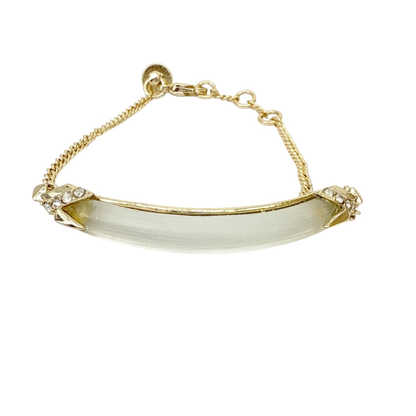 ALEXIS BITTAR Lucite Swarovski Crystal Encrusted ID Curb Chain Bracelet