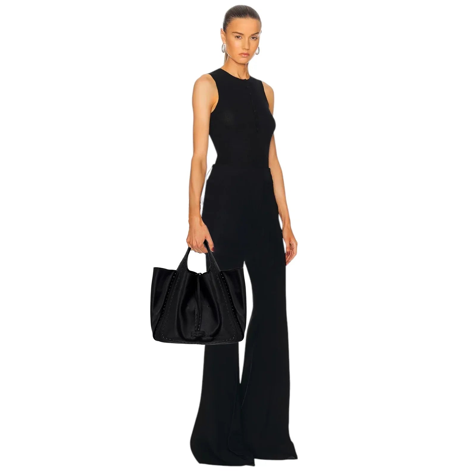 VALENTINO GARAVANI Small Atelier Bag 01 Metal Stitch Edition Tote Bag In Black - flyKAMP