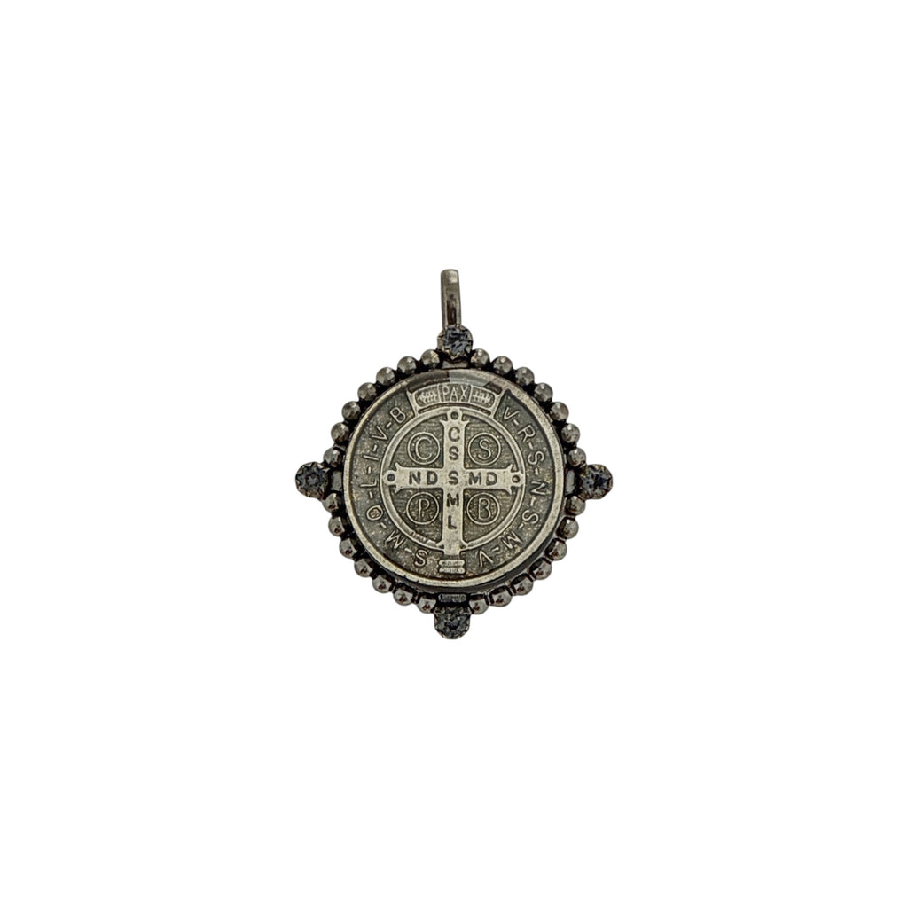VIRGINS SAINTS & ANGELS VSA Bespoke San Benito Medallion in Gunmetal Virgins Saints & Angels