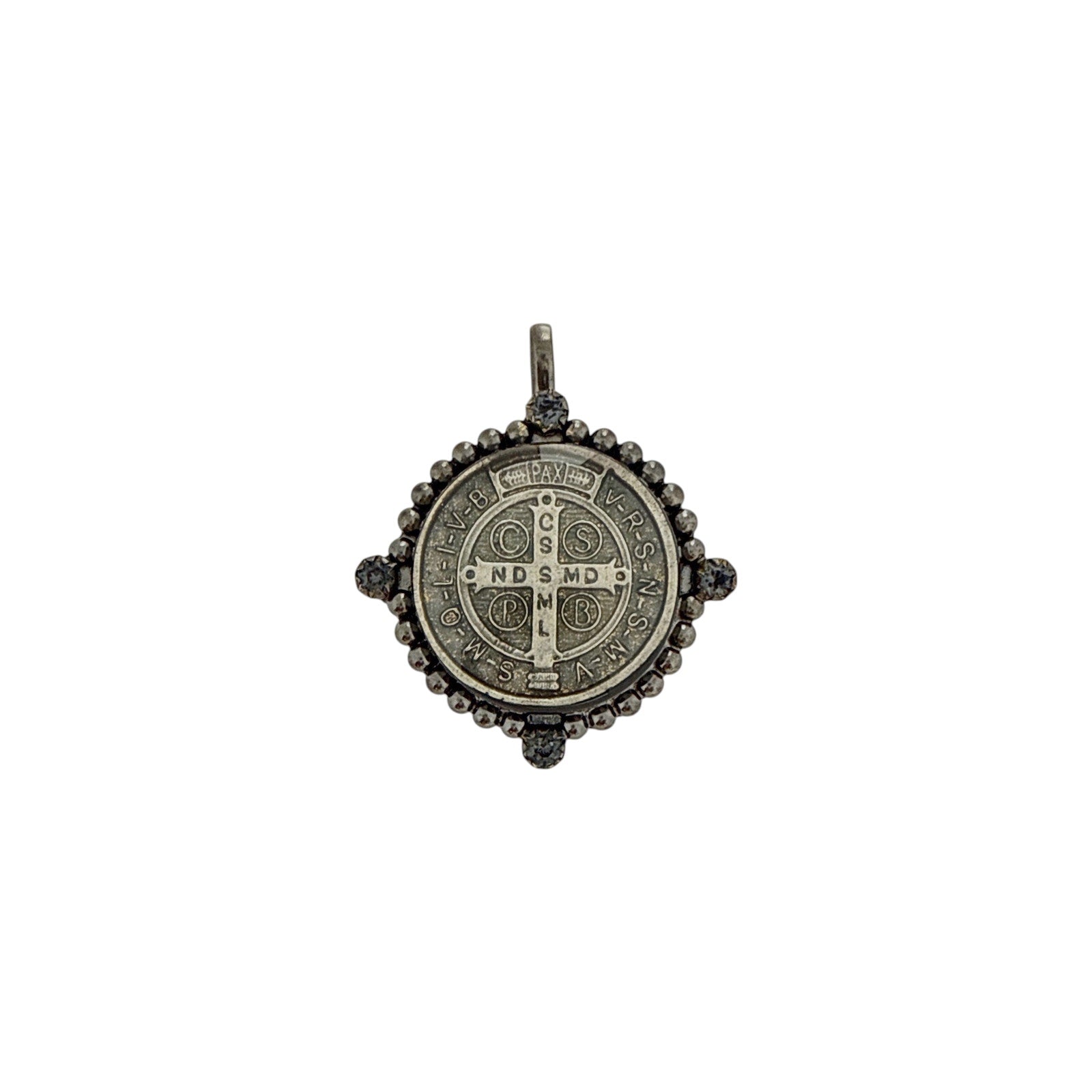 VIRGINS SAINTS & ANGELS VSA Bespoke San Benito Medallion in Gunmetal Virgins Saints & Angels