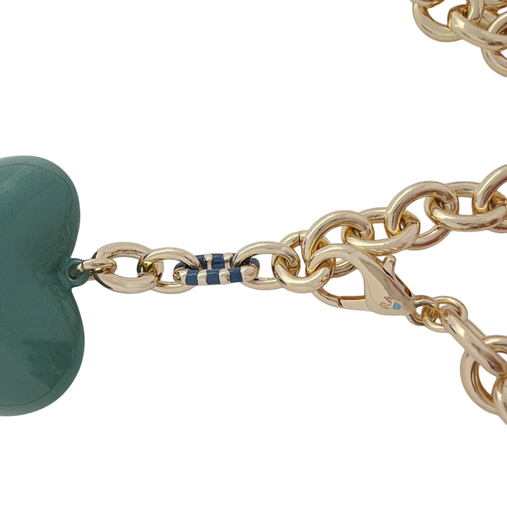 ROXANNE ASSOULIN The Big Puffy Heart Charm Necklace in Forest Roxanne Assoulin