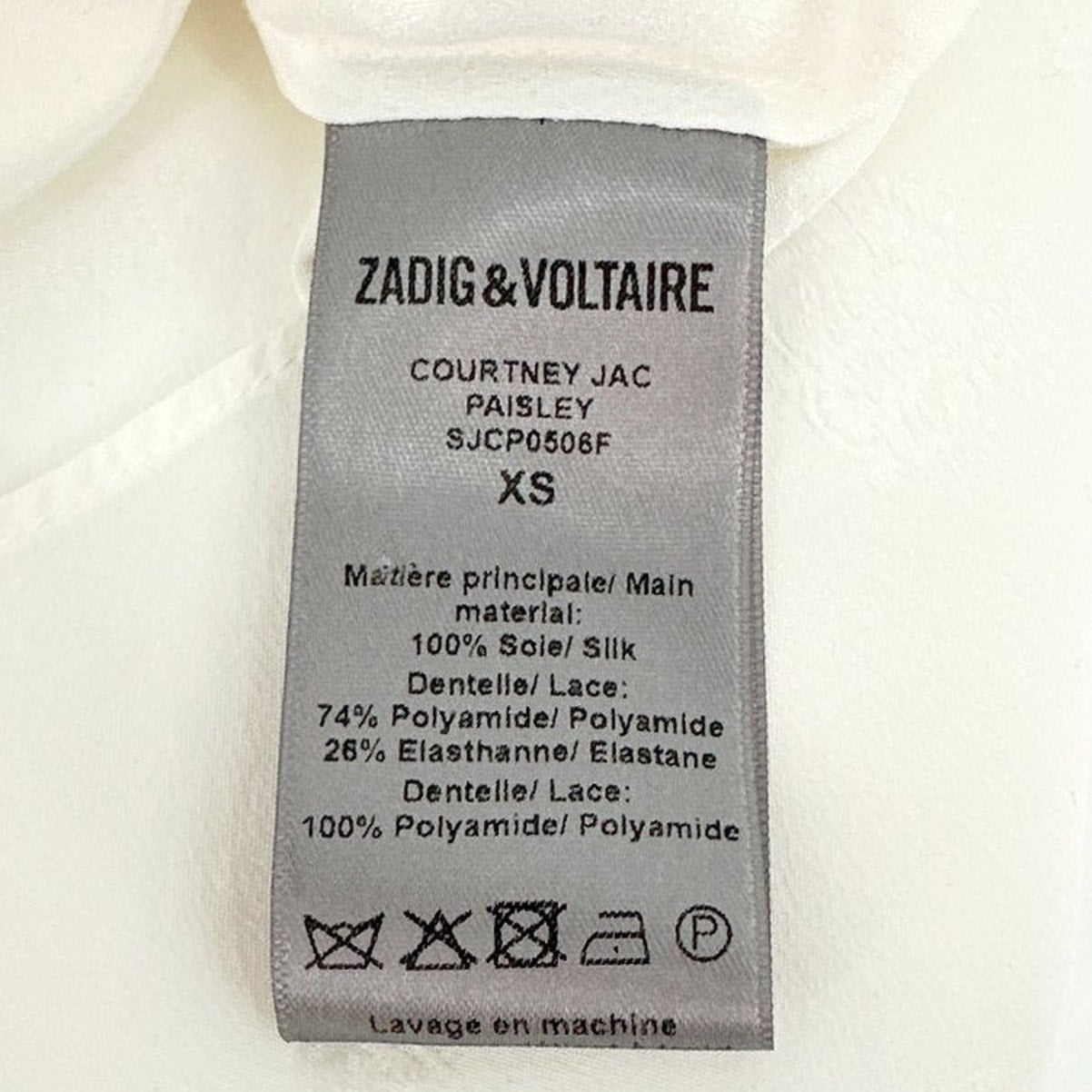 ZADIG & VOLTAIRE Courtney Silk Paisley Jacquard Blouse XS