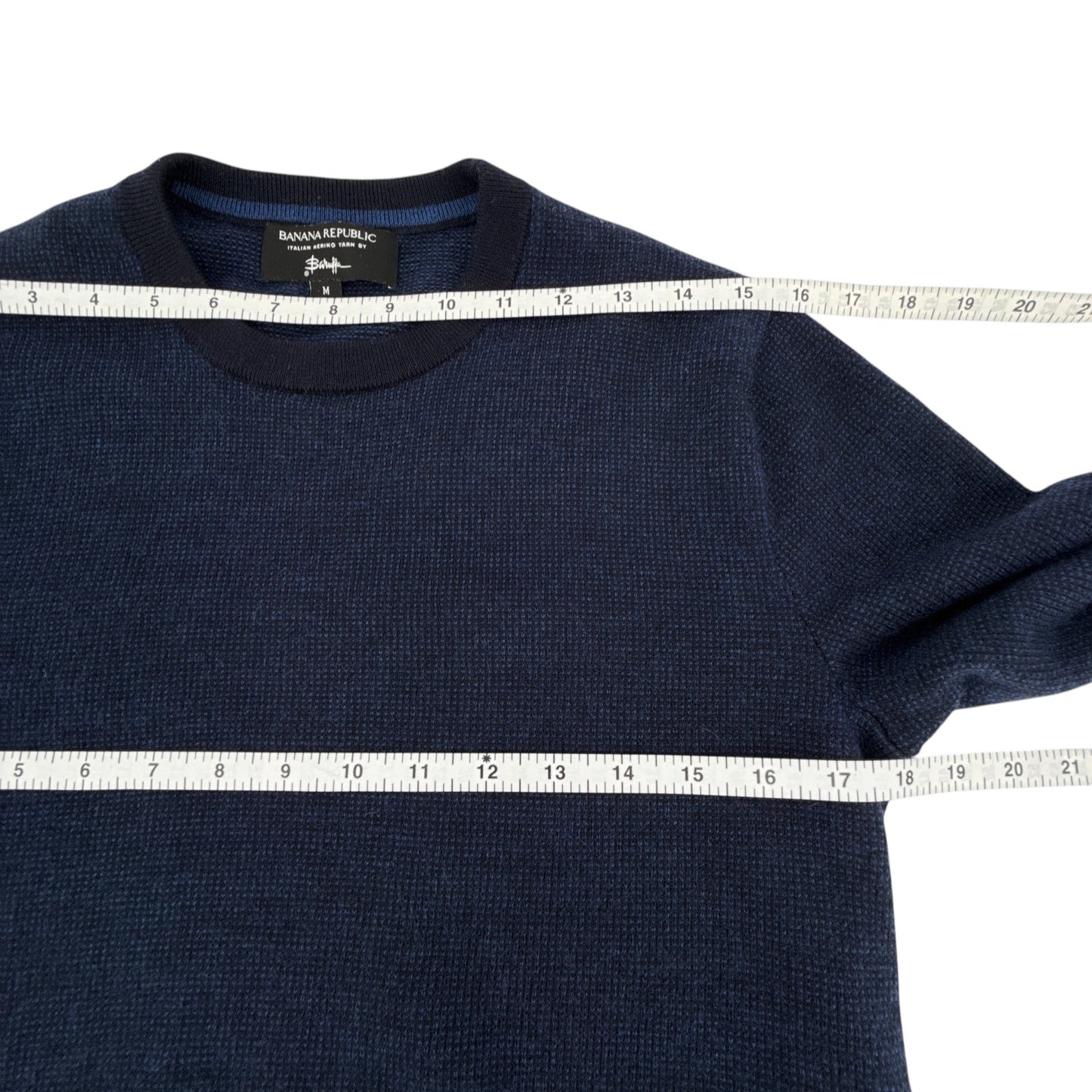 BANANA REPUBLIC Yarn by Baruffa Birdseye Preppy Sweater M