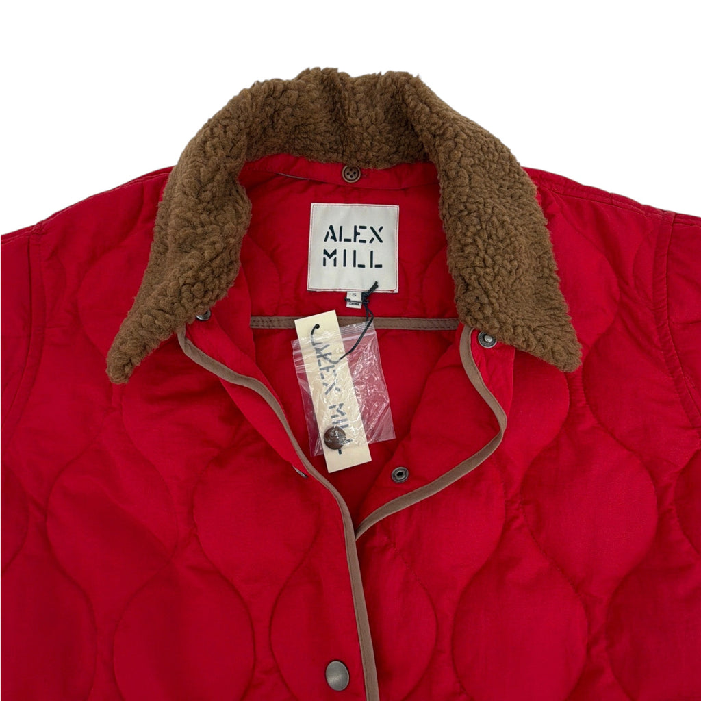 ALEX MILL Wembley Quilted Jacket In Red S Alex Mill