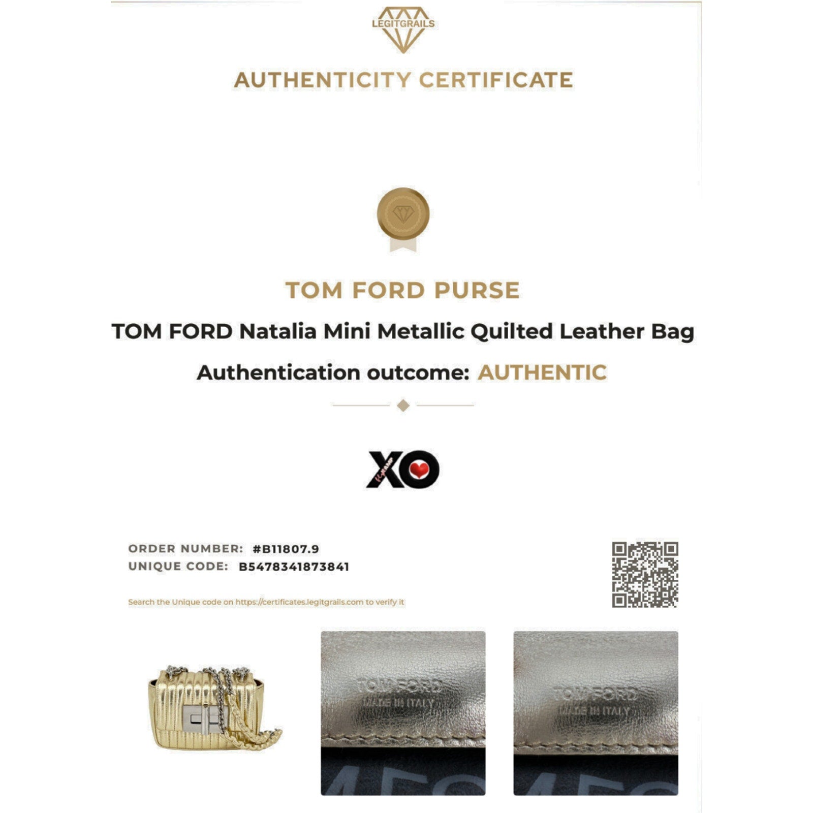 TOM FORD Natalia Mini Metallic Quilted Leather Bag In Pale Gold Tom Ford