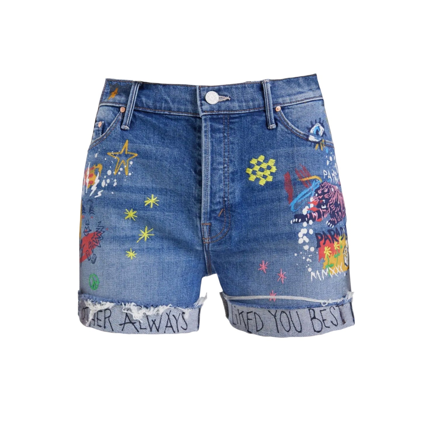 MOTHER The Vagabond Cuffed Shorts in Spooky Voodoo 25