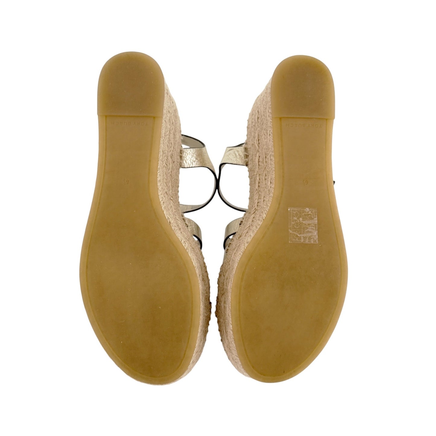 TORY BURCH Fisherman Espadrille Wedge in Spark Gold 6.5