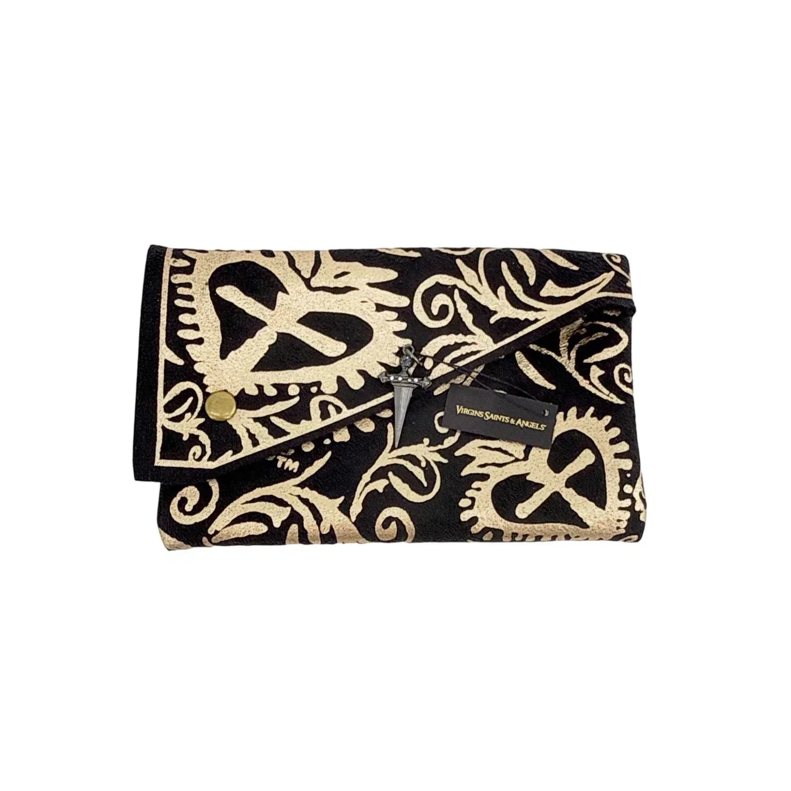 VIRGINS SAINTS & ANGELS VSA Dagger Cross Charm in Gunmetal - flyKAMP