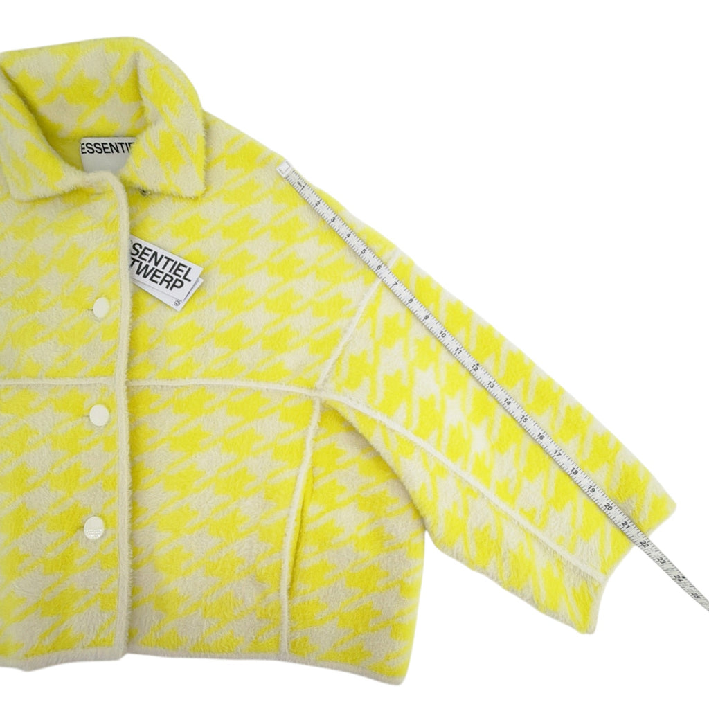 ESSENTIEL ANTWERP Joking Knit Jacket Cardigan in Lemon Squeeze XS Essentiel Antwerp