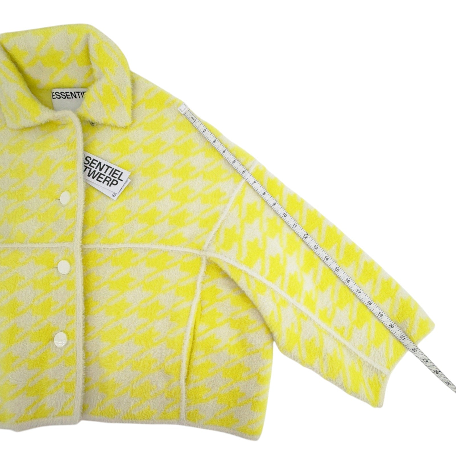 ESSENTIEL ANTWERP Joking Knit Jacket Cardigan in Lemon Squeeze XS Essentiel Antwerp