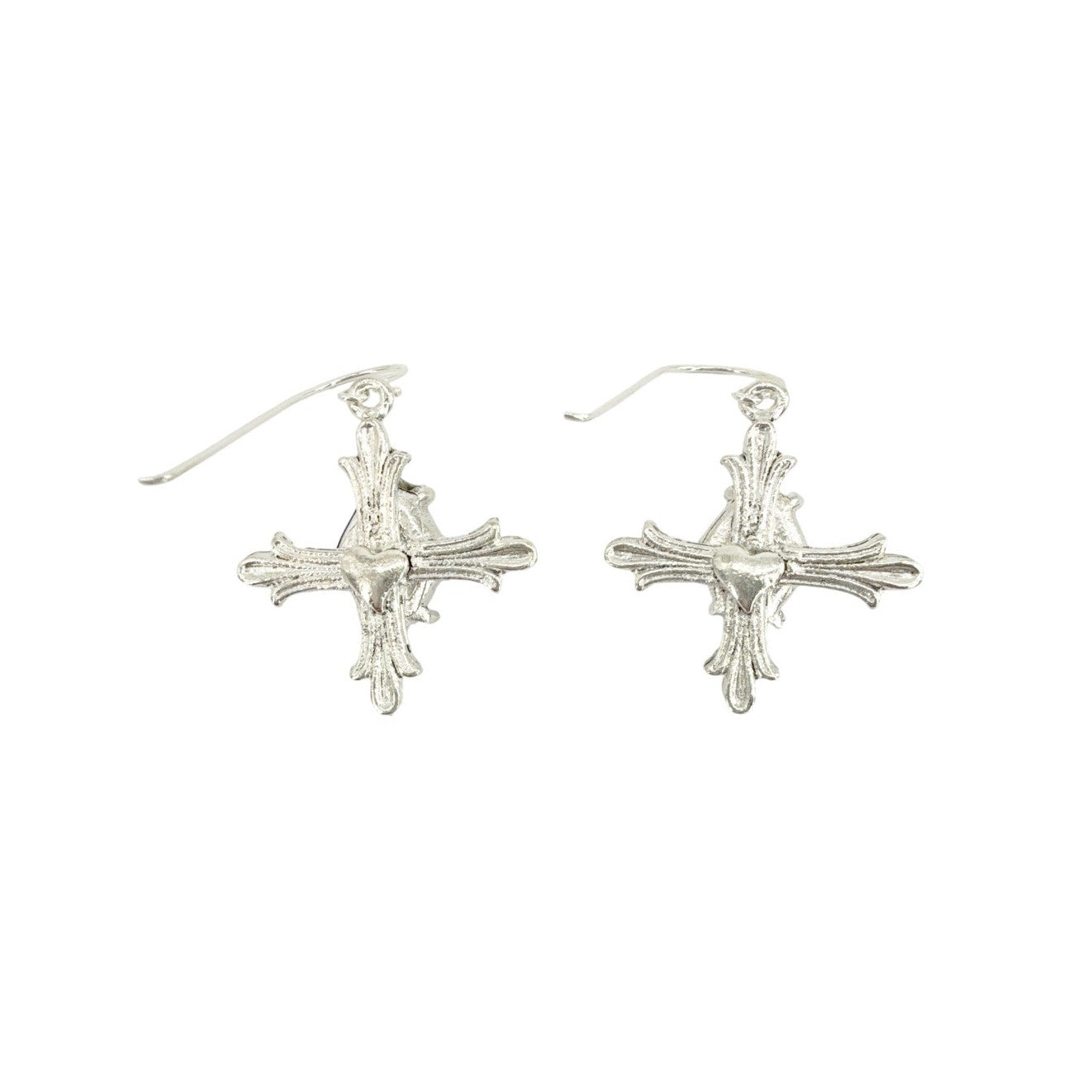 VIRGINS SAINTS & ANGELS VSA Ice Cross Earrings in Silver & Aqua